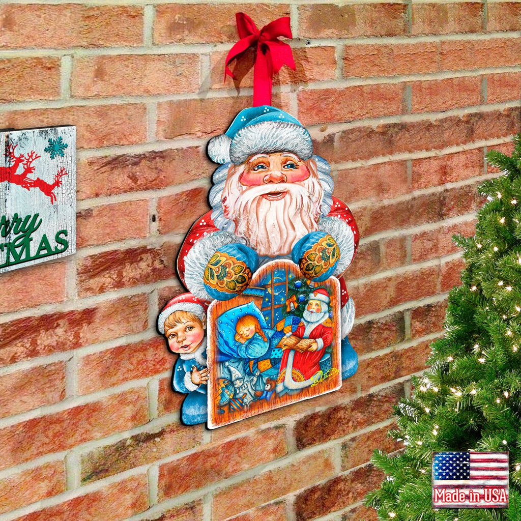 Christmas Night Christmas Door Decor by G. DeBrekht - Christmas Santa Snowman Decor-1