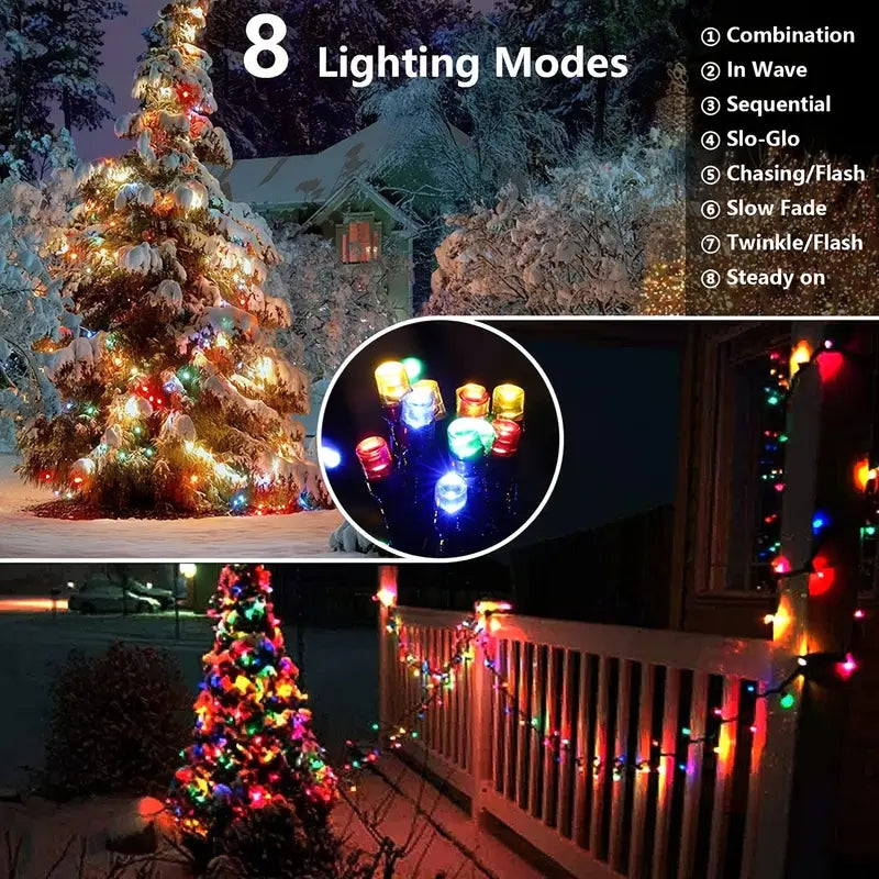 Christmas Solar String Lights - Multi-Colored, 8 Modes, Waterproof Fairy Lights-3