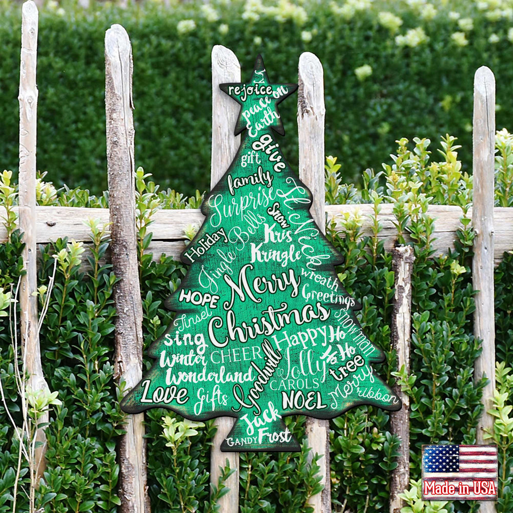 Merry Christmas Tree Holiday Door Decor - Christmas Decor -1