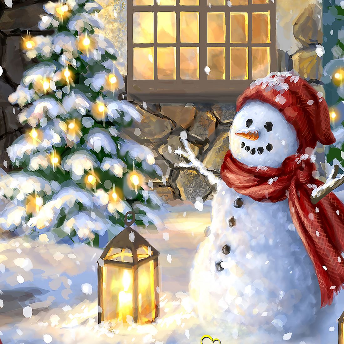 Christmas Light Lane with Truck Door Decor by D. Gelsinger - Christmas Santa Snowman Decor-2