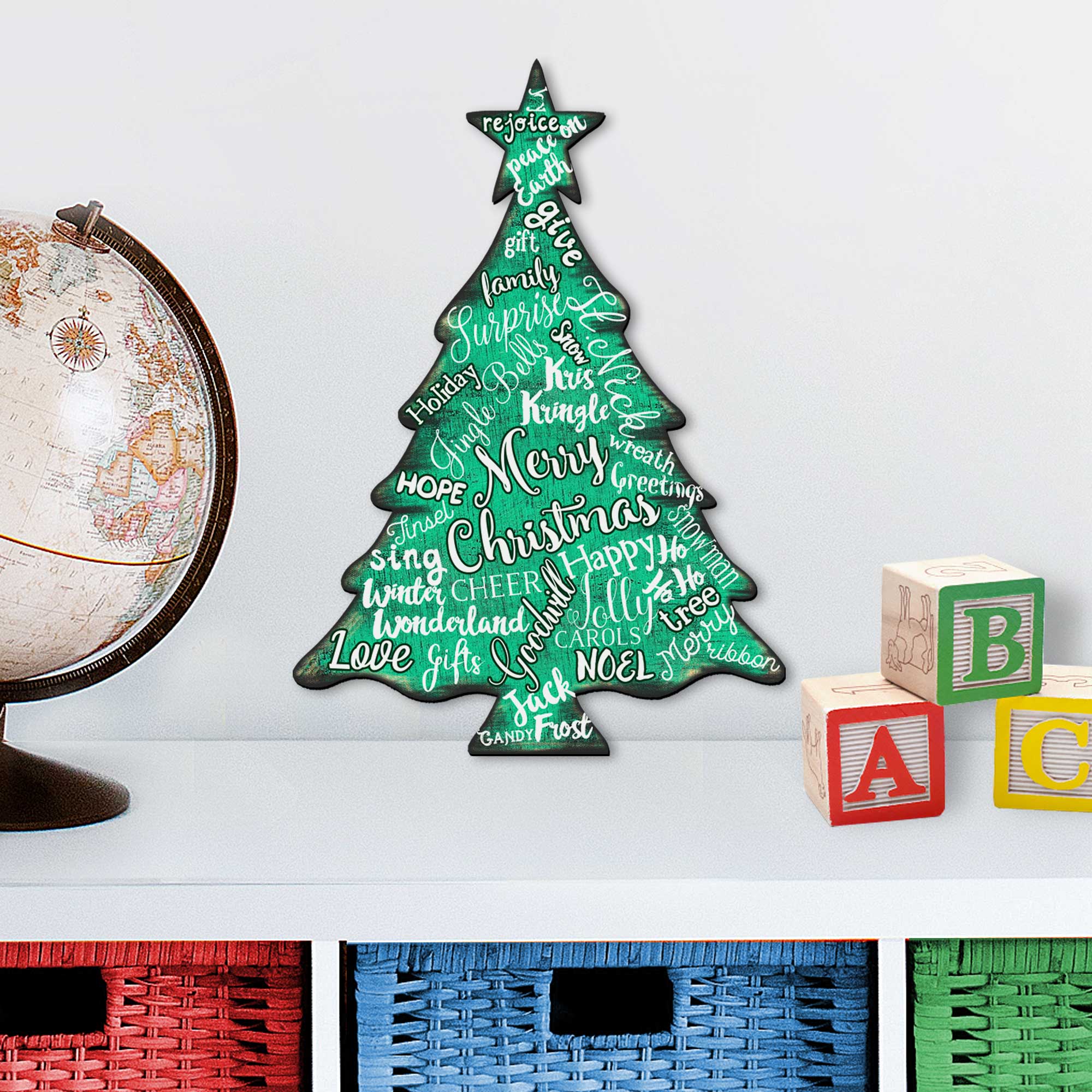 Merry Christmas Tree Holiday Door Decor - Christmas Decor -2