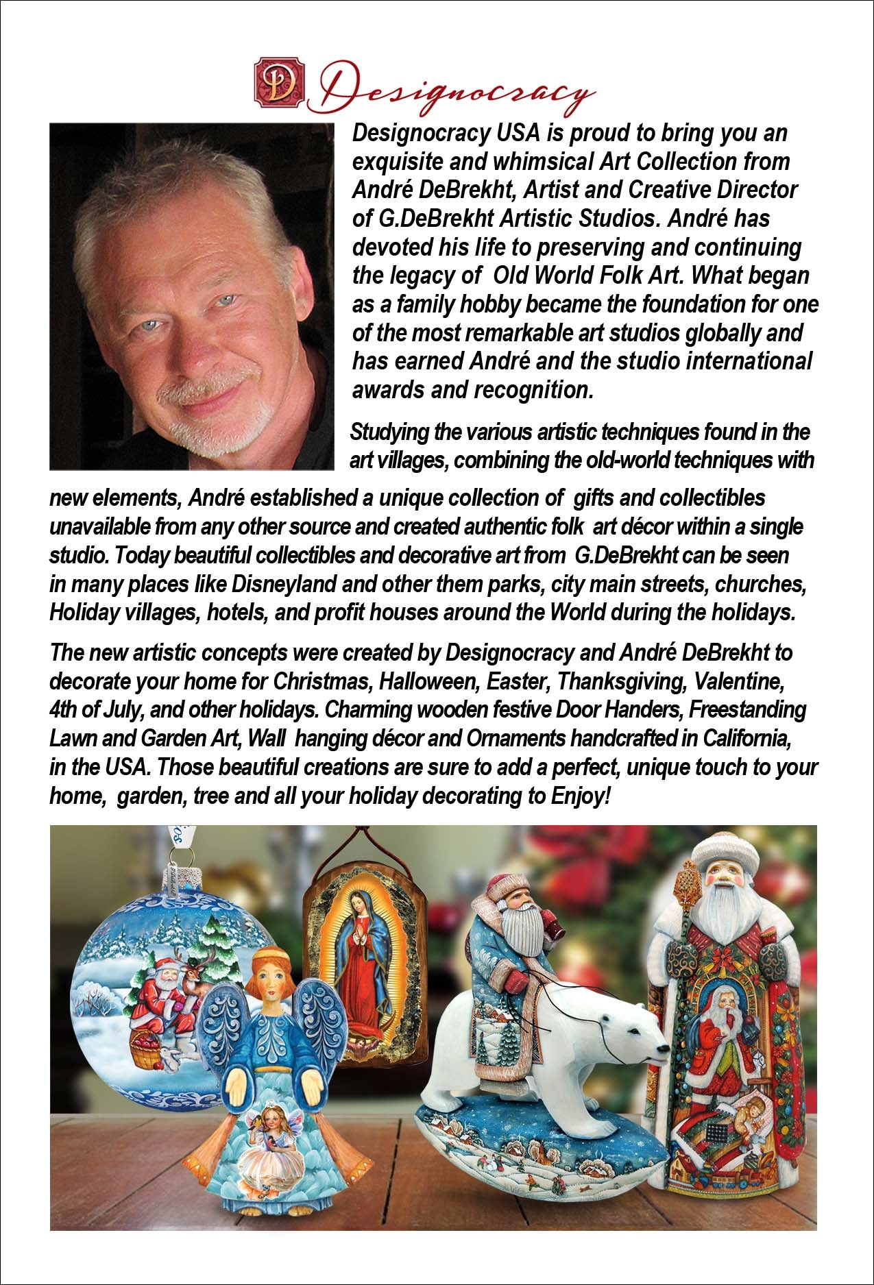 Christmas Night Tree Handcrafted Christmas Figurine - G. DeBrekht - Christmas Santa Snowman Decor-2