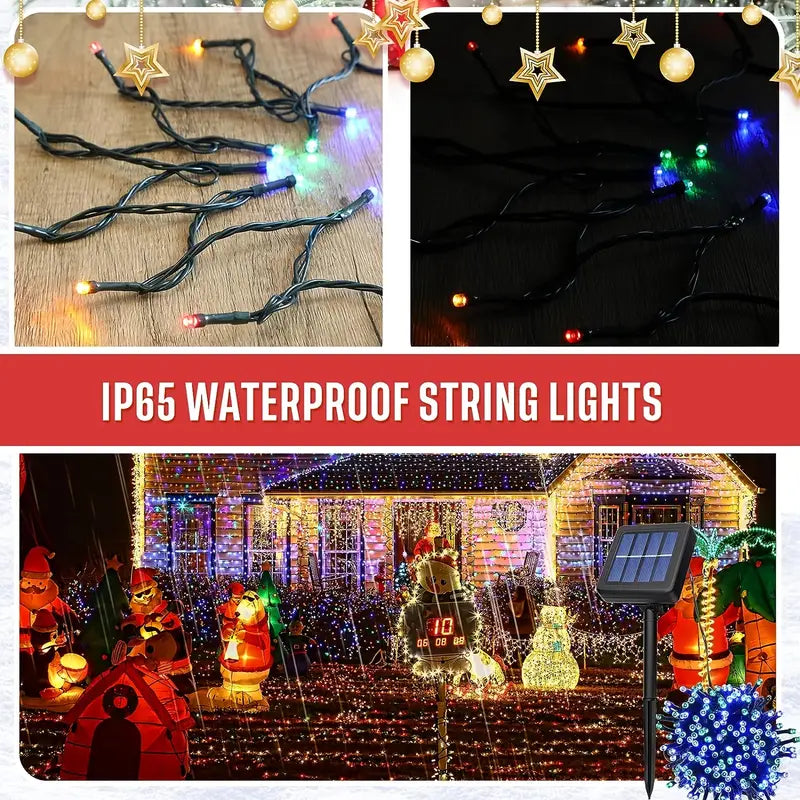 Christmas Solar String Lights - Multi-Colored, 8 Modes, Waterproof Fairy Lights-4
