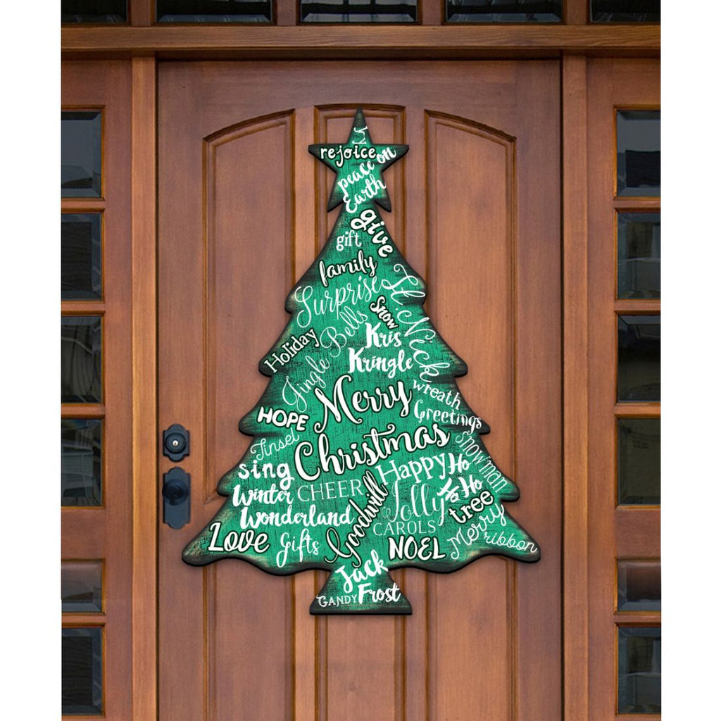 Merry Christmas Tree Holiday Door Decor - Christmas Decor -0