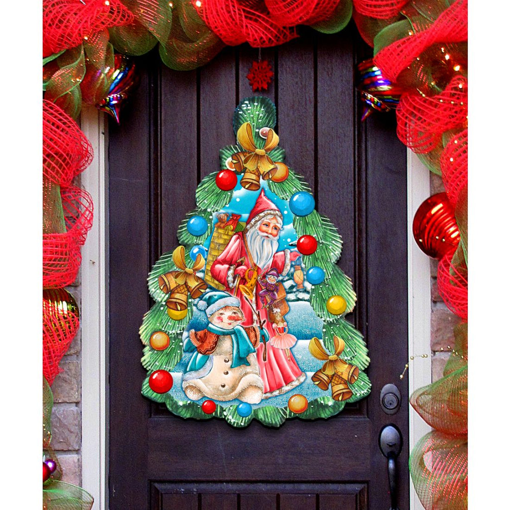 Christmas Arrival Christmas Door Decor by G. DeBrekht - Christmas Santa Snowman Decor-0