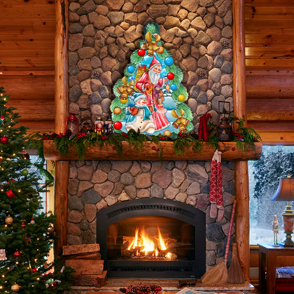 Christmas Arrival Christmas Door Decor by G. DeBrekht - Christmas Santa Snowman Decor-1