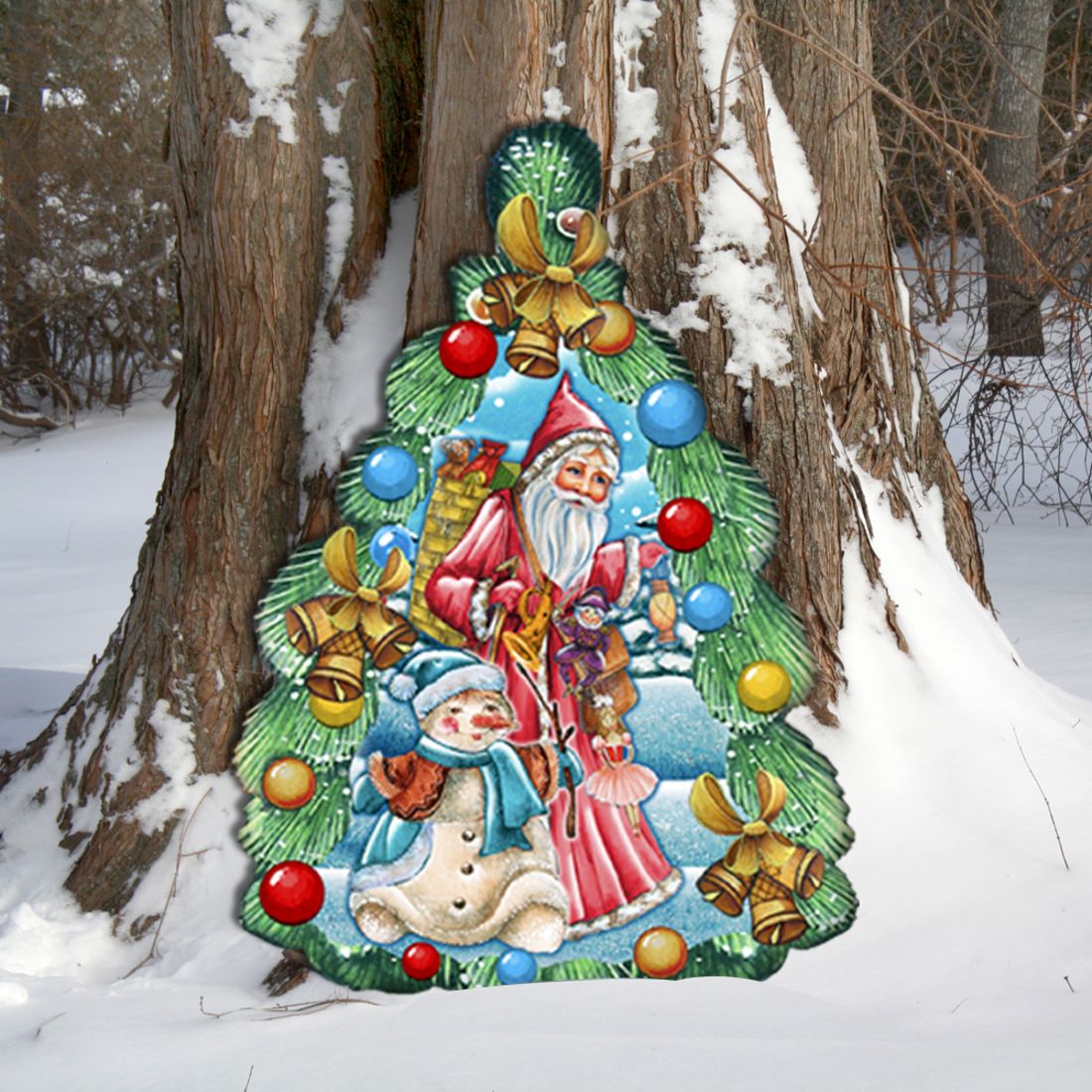 Christmas Arrival Christmas Door Decor by G. DeBrekht - Christmas Santa Snowman Decor-2