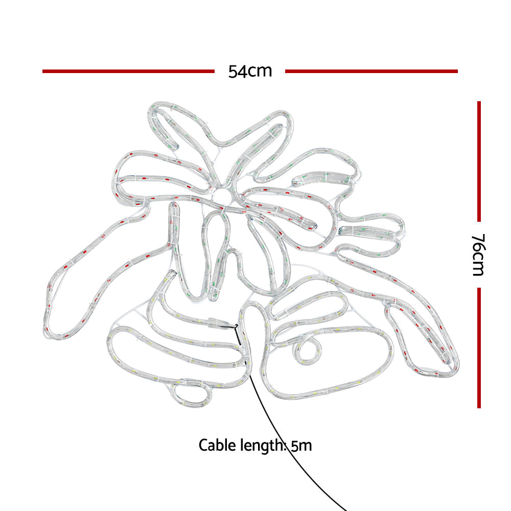NNEDSZ 0.76M Christmas Lights 216 LED Bell Motif Light Decorations Jingle Jollys-1