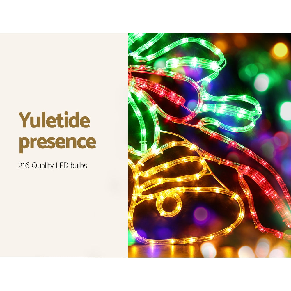 NNEDSZ 0.76M Christmas Lights 216 LED Bell Motif Light Decorations Jingle Jollys-4