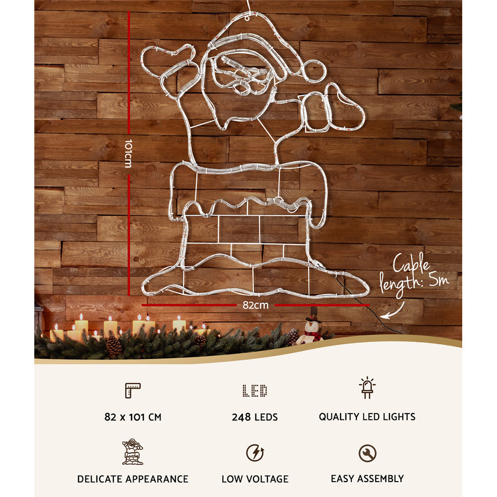 NNEDSZ 1M Christmas Lights 248 LED Santa Motif Light Decorations Jingle Jollys-2