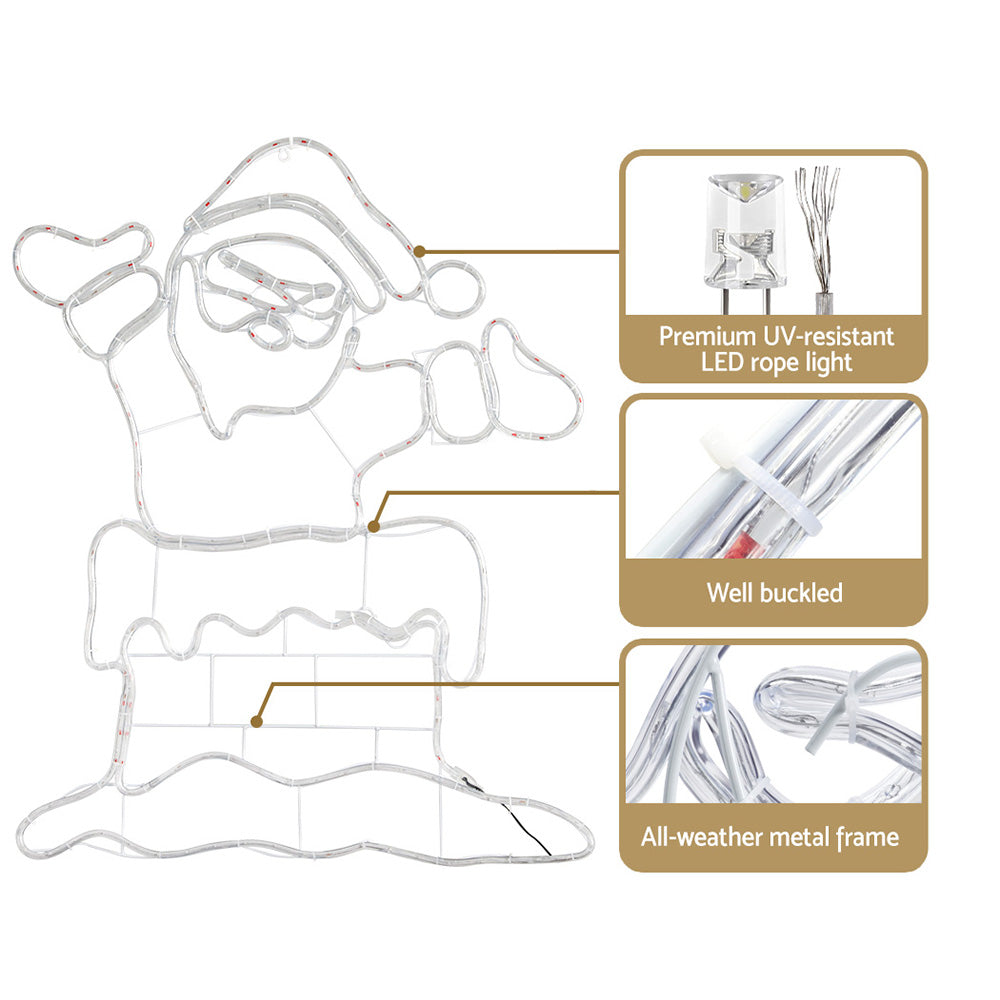 NNEDSZ 1M Christmas Lights 248 LED Santa Motif Light Decorations Jingle Jollys-3