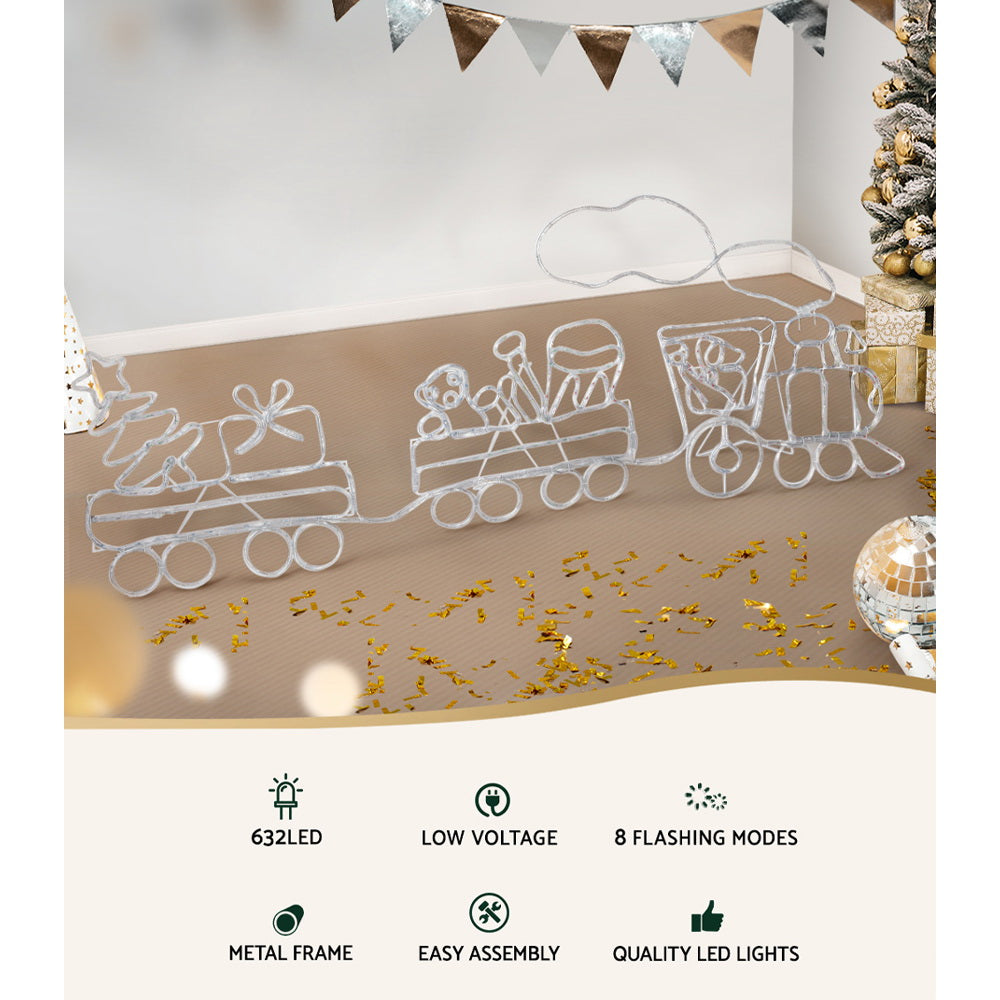 NNEDSZ Jingle Jollys Christmas Lights Motif LED Rope Light Train Xmas Decor-2