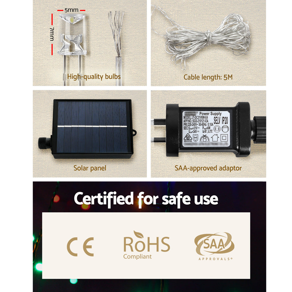 NNEDSZ 320 LED 5M Christmas Lights Solar String Fairy Light Jingle Jollys-4