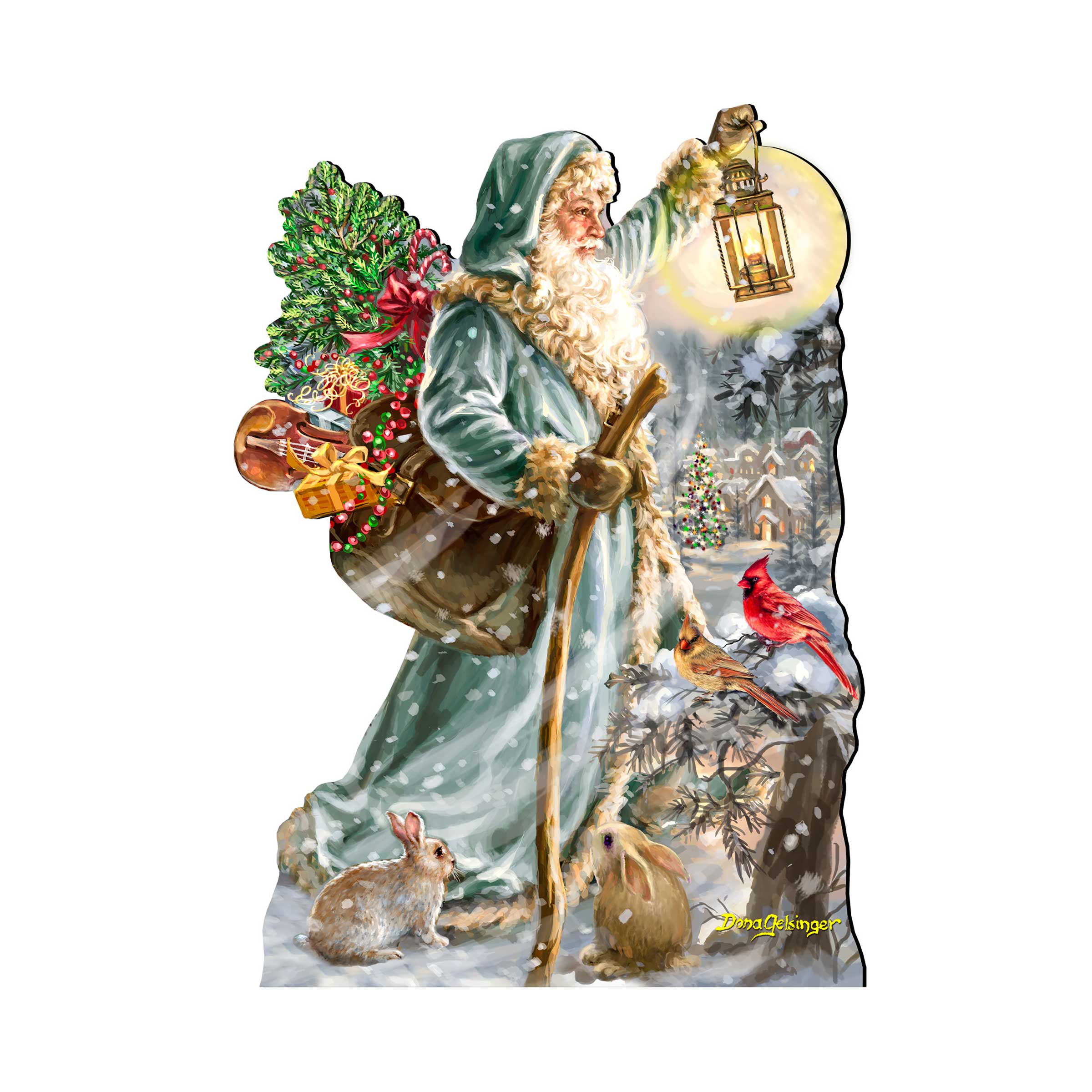 Saint Nicholas Christmas Door Decor by D. Gelsinger - Christmas Santa Snowman Decor-4