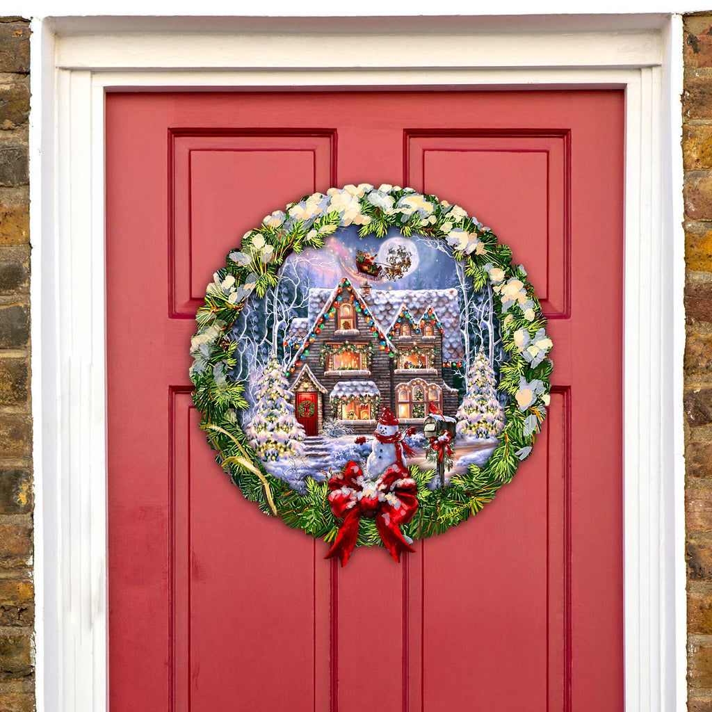 Christmas Door Decor by D. Gelsinger Wooden Holiday Hanger Ornament-1