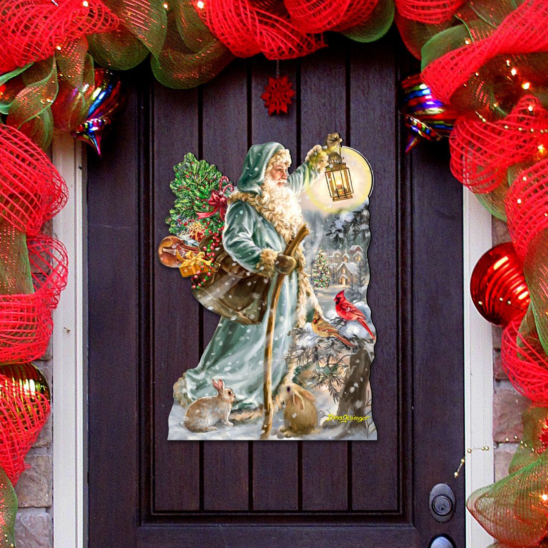 Saint Nicholas Christmas Door Decor by D. Gelsinger - Christmas Santa Snowman Decor-0