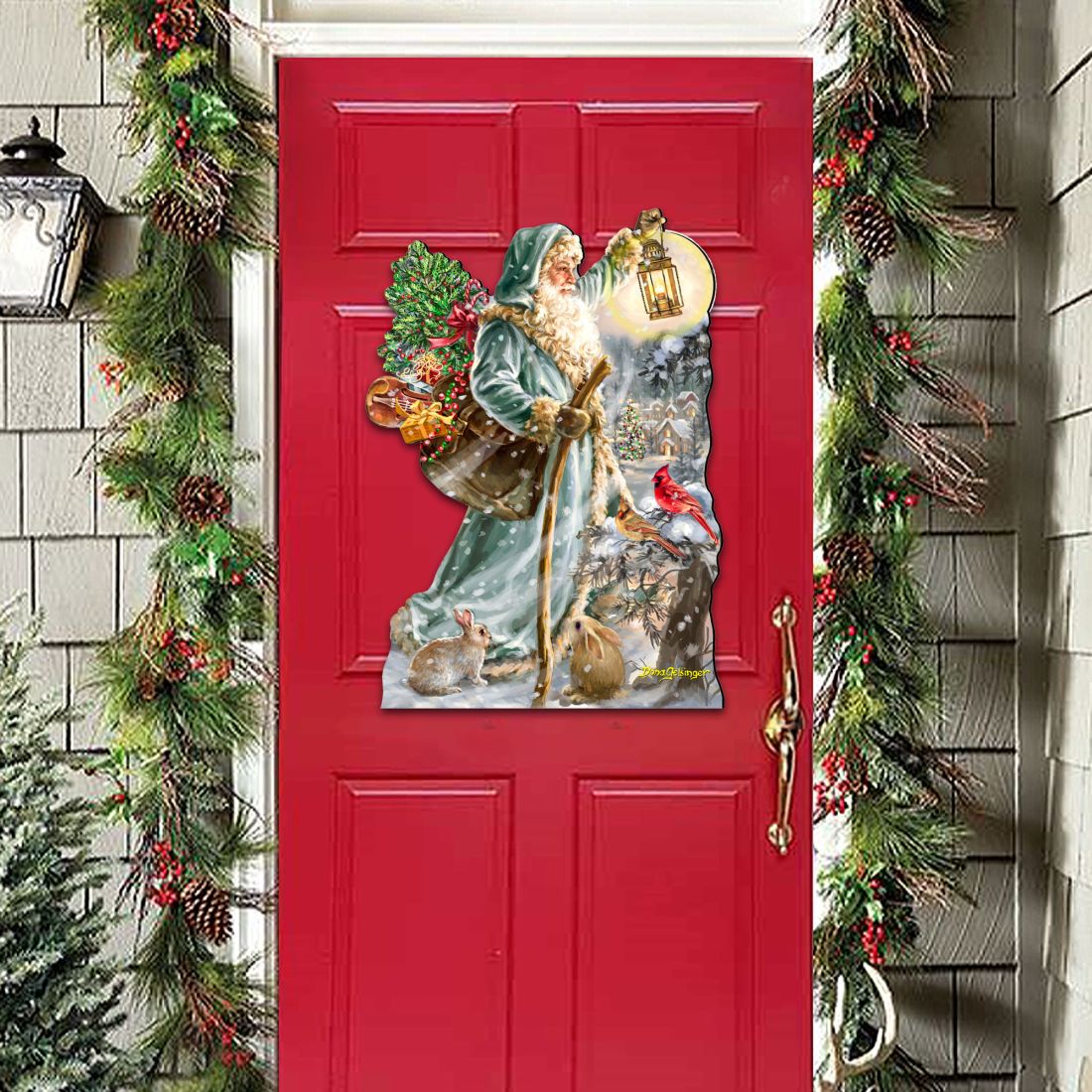 Saint Nicholas Christmas Door Decor by D. Gelsinger - Christmas Santa Snowman Decor-3