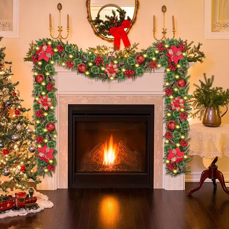 Artificial Christmas Garland with LED Lights-1