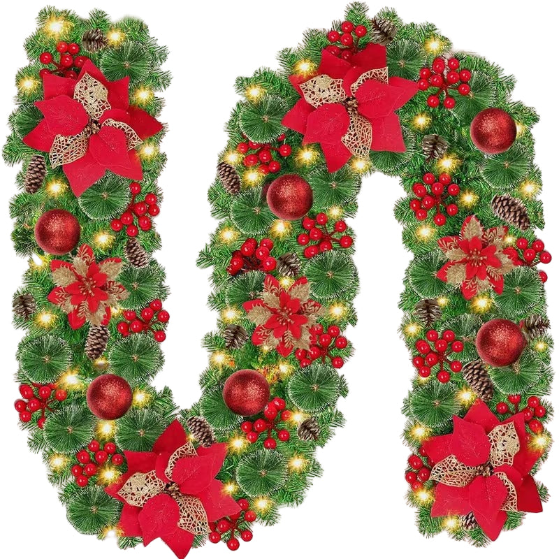 Artificial Christmas Garland with LED Lights-0